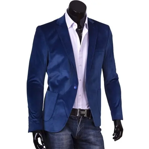 Синий мужской пиджак под джинсы фото