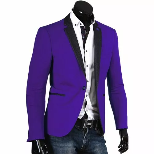 Фиолетовый мужской пиджак под джинсы фото