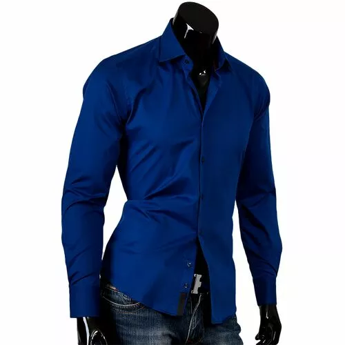 Темно синяя мужская рубашка Aleх Dandy фото