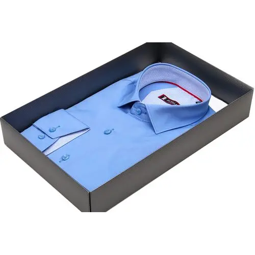 Голубая приталенная мужская сорочка Rvvaldi