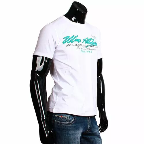 Стильная мужская футболка белого цвета с надписями
