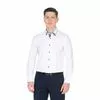 Белая приталенная мужская рубашка Fitmens 2019-75 с двойным воротником