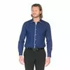 Темно-синяя приталенная мужская рубашка Fitmens 2019-87