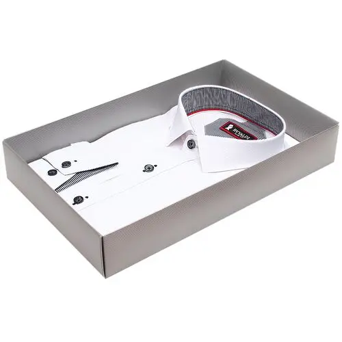 Офисная приталенная рубашка белого цвета