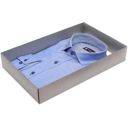 Стильная приталенная рубашка голубого цвета