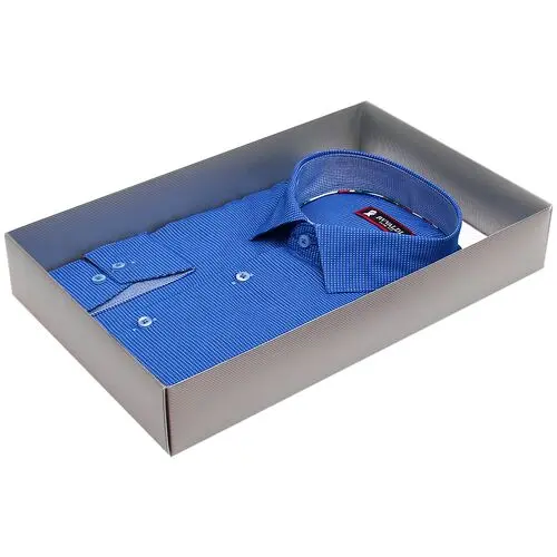 Стильная мужская рубашка синего цвета в ромбах