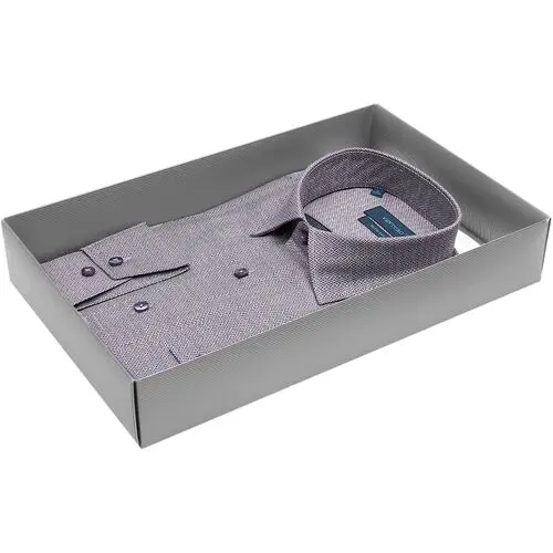 Стильная приталенная рубашка серого цвета