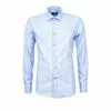 Голубая приталенная рубашка с длинными рукавами и манжетами под запонки-1