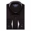 Черная приталенная рубашка с длинным рукавом-3