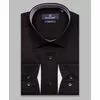 Черная приталенная рубашка с длинным рукавом-4