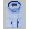 Голубая мужская рубашка в узорах с длинными рукавами-4
