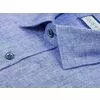 Синяя приталенная рубашка с длинными рукавами-2