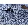 Темно-синяя приталенная рубашка в листьях с длинными рукавами-2