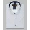 Белая приталенная рубашка в огурцах с коротким рукавом-3