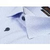 Голубая приталенная рубашка в горошек с коротким рукавом-2