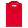 Красная приталенная рубашка с длинными рукавами-2