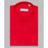 Красная приталенная рубашка с длинными рукавами-4