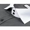 Черная комбинированная рубашка в полоску с длинными рукавами-2