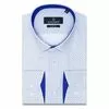 Белая приталенная рубашка в огурчиках с длинным рукавом-3