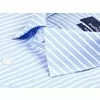 Голубая приталенная рубашка в полоску с длинными рукавами-2