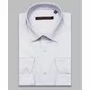 Светло-серая приталенная рубашка с длинными рукавами-4