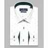 Белая приталенная рубашка в квадратиках с длинными рукавами-4
