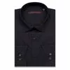 Черная приталенная рубашка с длинными рукавами-3