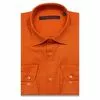 Темно-оранжевая приталенная рубашка с длинными рукавами-3