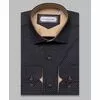 Черная приталенная рубашка в узорах с длинными рукавами-4