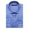 Синяя приталенная рубашка с длинными рукавами-3