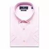 Розовая приталенная рубашка с коротким рукавом и воротником баттен-даун-3