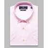 Розовая приталенная рубашка с коротким рукавом и воротником баттен-даун-4