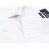 Белая приталенная рубашка в полоску с коротким рукавом-2