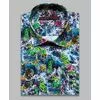 Разноцветная приталенная рубашка в абстракции с длинными рукавами-4