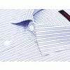Бело-синяя приталенная рубашка в полоску с длинными рукавами-2