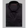Черная приталенная рубашка с длинными рукавами-4
