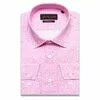 Розовая мужская рубашка в цветочек с длинными рукавами-3