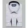 Черно-белая приталенная рубашка в отрезках с длинными рукавами-4