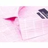 Розовая приталенная рубашка в клетку с коротким рукавом-2