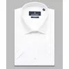 Белая приталенная рубашка с коротким рукавом-4
