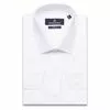 Белая приталенная рубашка в горошек с длинными рукавами-3