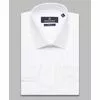 Белая приталенная рубашка в горошек с длинными рукавами-4