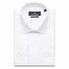 Белая мужская рубашка в ромбах с длинными рукавами-3