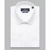 Белая мужская рубашка в ромбах с длинными рукавами-4