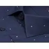 Темно-синяя приталенная мужская рубашка в узорах с длинными рукавами-2