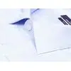 Голубая приталенная рубашка в полоску с длинными рукавами-2