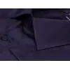 Темно-синяя приталенная мужская рубашка с длинными рукавами-2