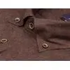Байковая коричневая приталенная рубашка меланж с длинными рукавами-2