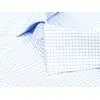 Голубая мужская рубашка Non Iron в клетку с длинными рукавами-2