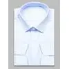 Голубая мужская рубашка Non Iron в клетку с длинными рукавами-4